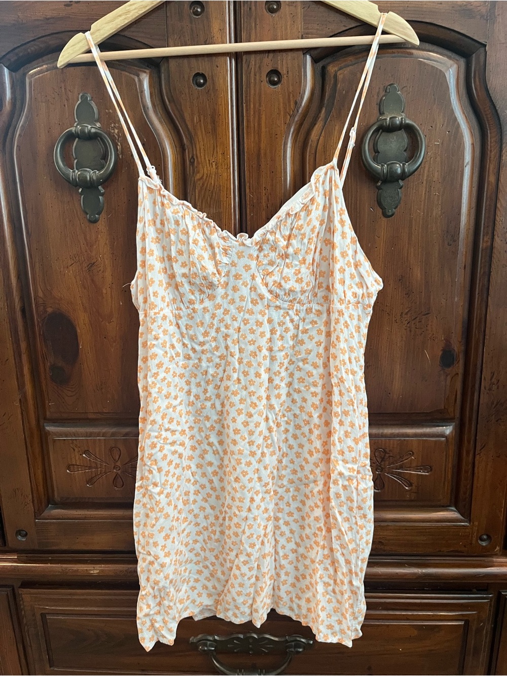 La Hearts White and Peach Floral Mini Dress